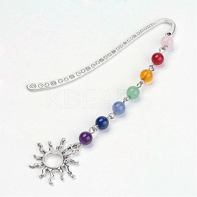 Tibetan Style Alloy Pendants Bookmarks AJEW-JK00127-05-1