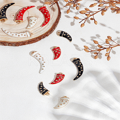 12Pcs 6 Styles Rack Plating Alloy Enamel Pendants ENAM-LP0001-48A-1