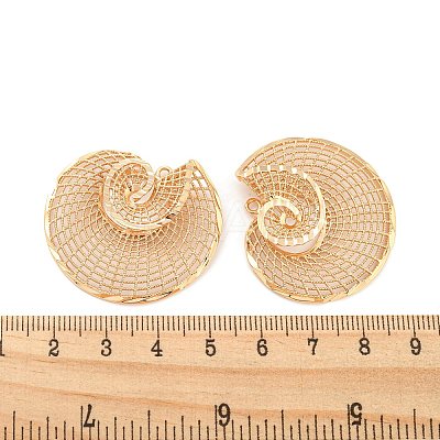 Rack Plating Brass Hollow Pendants KK-P244-14KCG-1