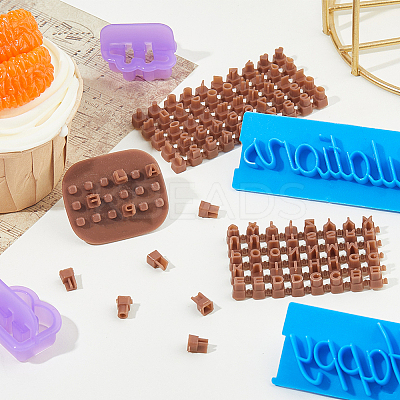 4 Sets 4 Styles Letter PP Plastic Cookie Stamp Sets with Plastic Molds DIY-FH0007-65-1