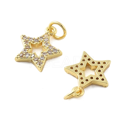 Brass Micro Pave Cubic Zirconia Charms KK-C092-23B-G-1