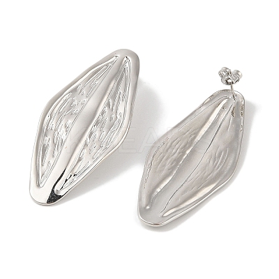 Leaf Brass Stud Earrings for Women EJEW-Q389-04P-1