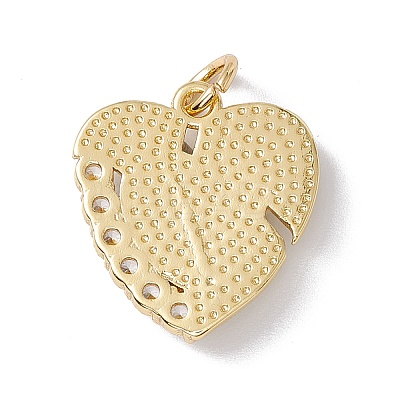 Brass Micro Pave Clear Cubic Zirconia Pendants KK-I692-02G-08-1