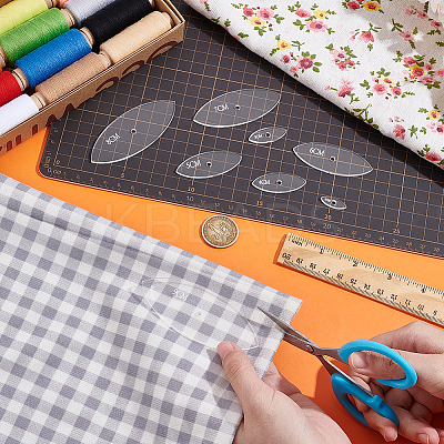8Pcs 8 Sizes Transparent Acrylic Reusable Drawing Template for DIY Scrapbooking DIY-UN0006-32A-1