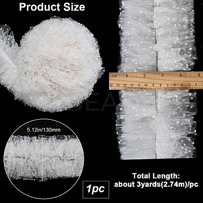 3 Yards Polyester Pleated Lace Trim OCOR-GF0003-99A-02-1