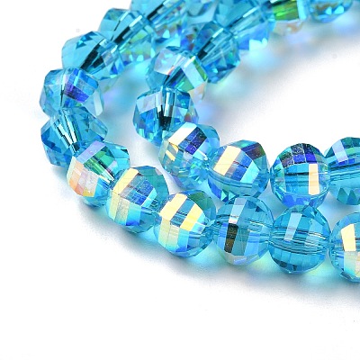 Transparent Electroplate Glass Beads Strands X-GLAA-Q099-C01-08-1-1