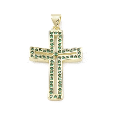 Real 18K Gold Plated Brass Micro Pave Cubic Zirconia Pendants KK-A209-25G-1