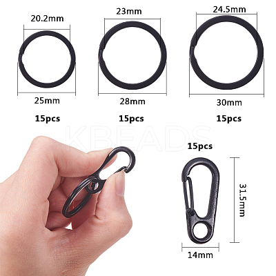 Iron Split Key Rings and Alloy Snap Key Clasps KEYC-PH0001-21-1