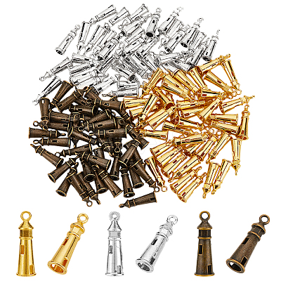 120Pcs 3 Colors Tibetan Style Alloy Pendants FIND-GO0003-17-1