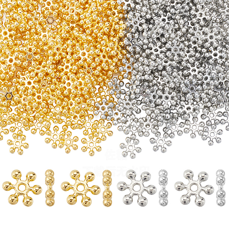400Pcs 2 Colors Zinc Alloy Spacer Beads FIND-SP0002-18-1
