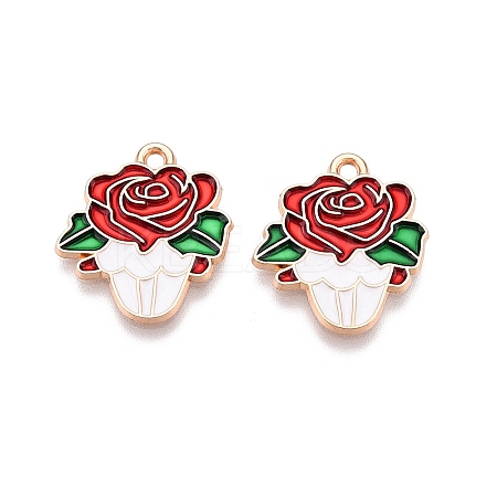 Valentine's Day Theme Alloy Enamel Pendants ENAM-T020-50H-01-1