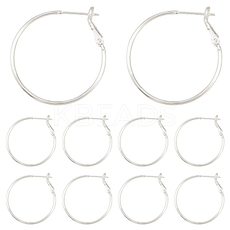 10Pcs Brass Hoop Earrings KK-YW0003-68S-1
