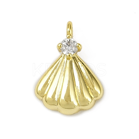 Brass Pave Clear Cubic Zirconia Pendants KK-L238-31G-1