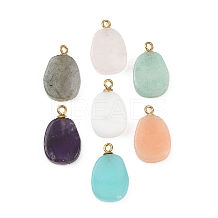 304 Dyed Natural Gemstone Pendants STAS-A135-12G-1