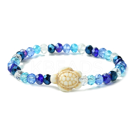 Electroplated Glass Beaded Stretch Bracelets BJEW-JB10900-01-1