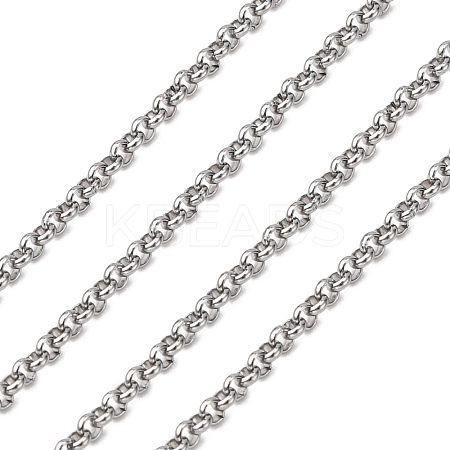 Tarnish Resistant 304 Stainless Steel Rolo Chains STAS-O076-01-1