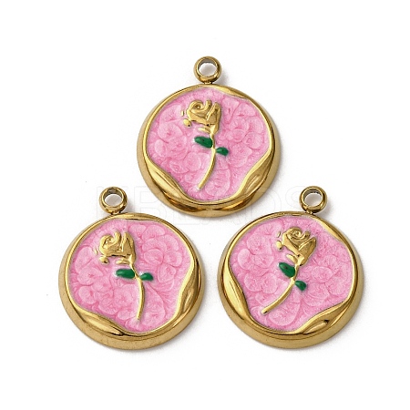 304 Stainless Steel Enamel Pendants STAS-P406-18G-02-1