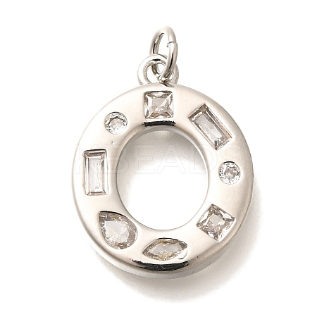 Brass Micro Pave Clear Cubic Zirconia Pendants KK-G521-01P-O-1