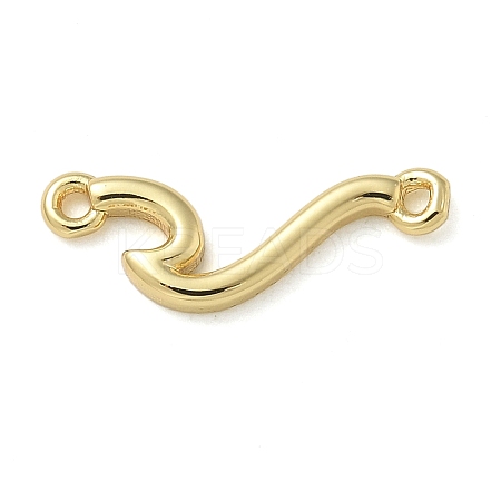 Rack Plating Brass Wave Shaped Links Connector Charms KK-K392-31G-1