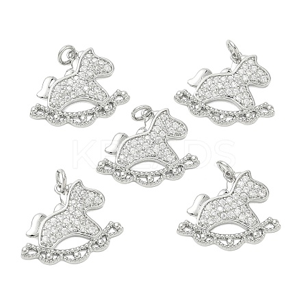 SHEGRACE Brass Micro Pave Cubic Zirconia Pendants XGRQ3D505-495P-1