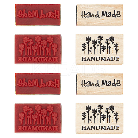 8Pcs 2 Styles Wooden Stamps DIY-OC0005-80-1