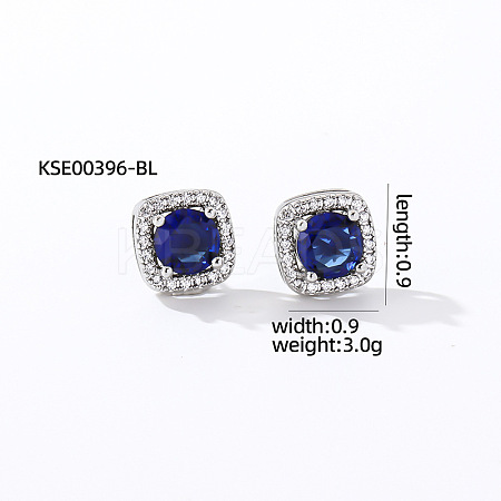Elegant Zircon Square Stud Earrings for Women TY1635-5-1