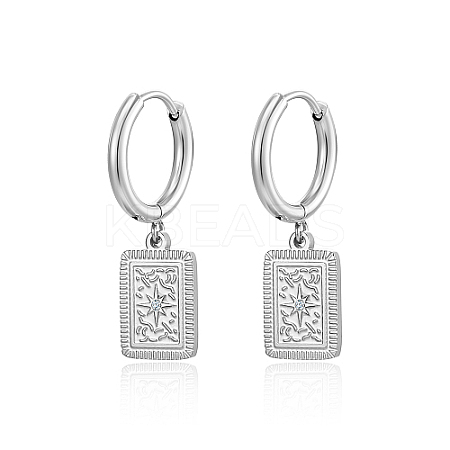 304 Stainless Steel Rhinestone Hoop Earrings PU7935-1-1