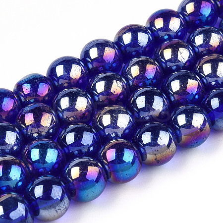 Electroplate Transparent Glass Beads Strands LS-GLAA-T032-T8mm-AB15-1