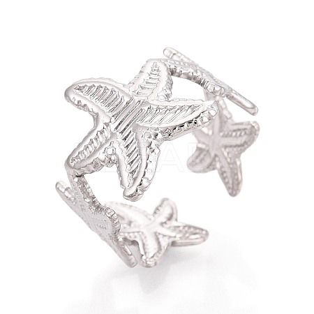 304 Stainless Steel Cuff Open Rings for Women RJEW-N052-14P-1