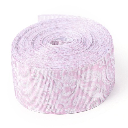Floral Pattern Printed Grosgrain Ribbon OCOR-I010-04B-1