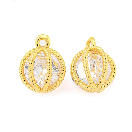 Brass Pave Cubic Zirconia Pendants KK-M286-17G-1