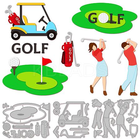 Golf Theme Carbon Steel Cutting Dies Stencils DIY-WH0309-1318-1