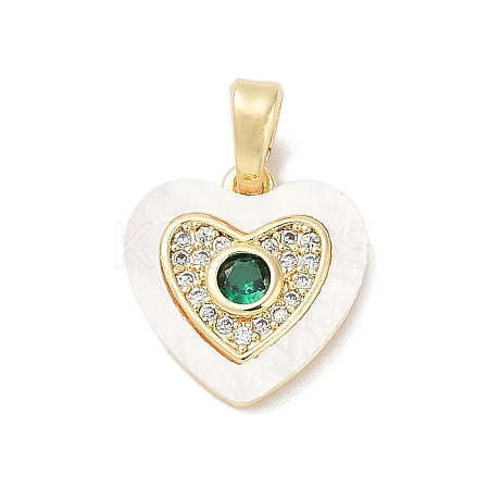 Brass Micro Pave Cubic Zirconia Pendants KK-Q030-02A-G-1