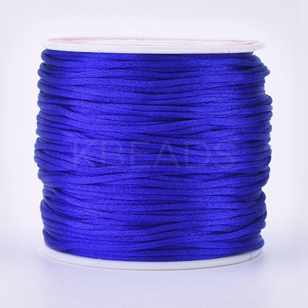 Round Nylon Satin Rattail Cord NWIR-WH0009-15A-09-1