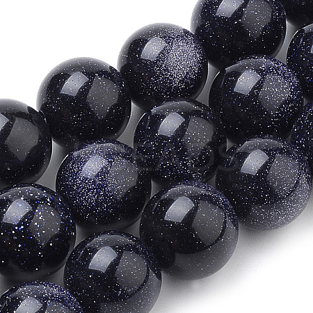 Synthetic Blue Goldstone Beads Strands X-G-S259-41-10mm-1