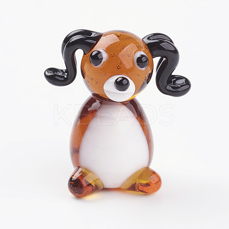 Handmade Lampwork Puppy Home Display Decorations X1-LAMP-J084-06-1