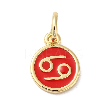 Real 18K Gold Plated Brass Enamel Charms KK-L216-001G-B03-1