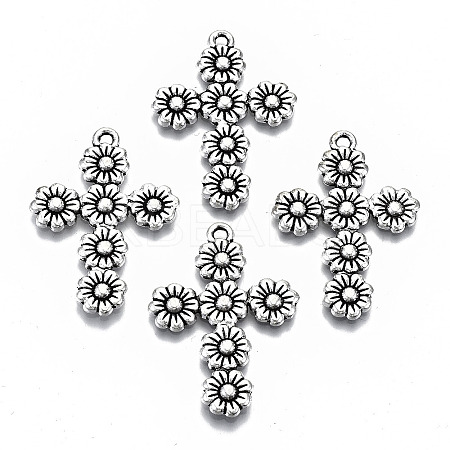 Tibetan Style Alloy Pendants LS-TIBEP-N009-015AS-RS-1