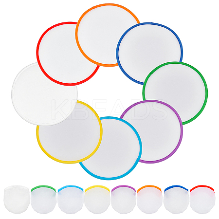 32Pcs 8 Colors Nylon Foldable Flying Disc or Fan with Storage Bag Assortment AJEW-BC0007-30A-1