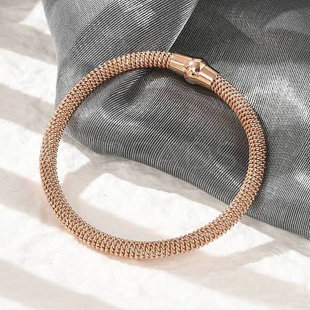 304 Stainless Steel Mesh Chain Bracelets for Women Men BJEW-Z087-19RG-1