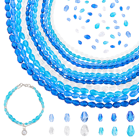 24Strands 12 Styles Transparent Faceted Glass Beads GLAA-GA0002-04-1