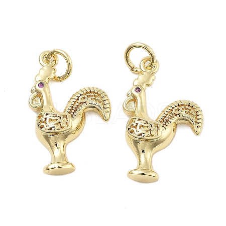 Brass With Cubic Zirconia Pendants KK-Q006-02G-1