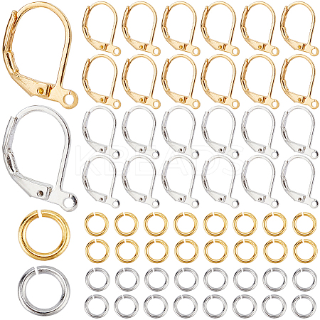 200Pcs 2 Color Brass Leverback Earring Findings KK-SP0001-06-1