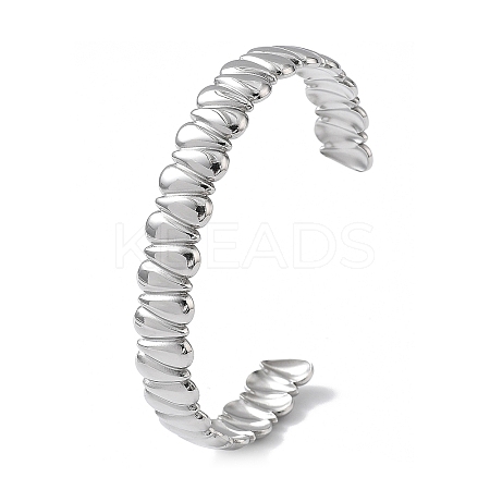 304 Stainless Steel Cuff Bangles for Women BJEW-Z078-13P-1