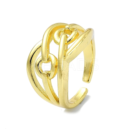 Brass Open Cuff Ring RJEW-B051-13G-1