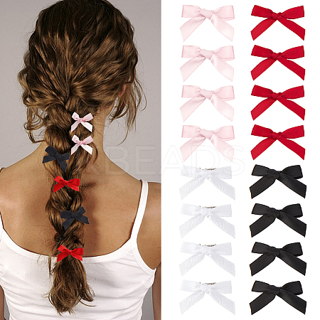 Bowknot Polyester Alligator Hair Clips AJEW-CP0008-35B-1