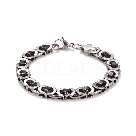 201 Stainless Steel Byzantine Chain Bracelets STAS-E160-06EBP-1