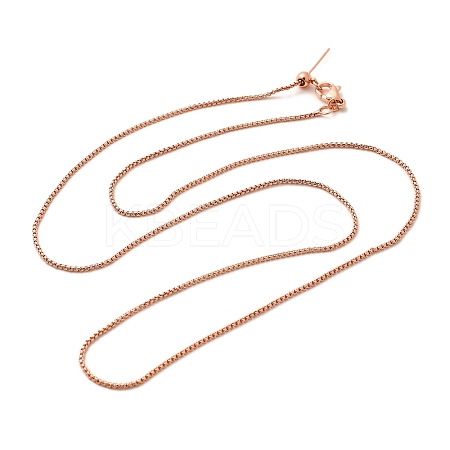 1.5mm Rack Plating Brass Box Chain Adjustable Slider Necklaces for Women Men MAK-L044-05RG-1
