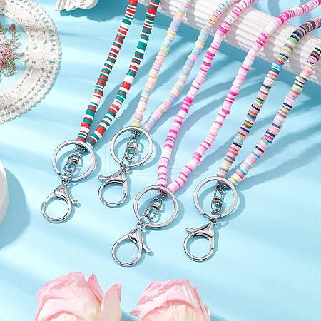 Handmade Polymer Clay ID Card Neck Strap Card Holder HJEW-JM02511-1