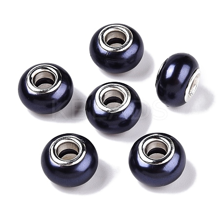 Imitation Pearl Style Resin European Beads RPDL-T003-001A-01-1